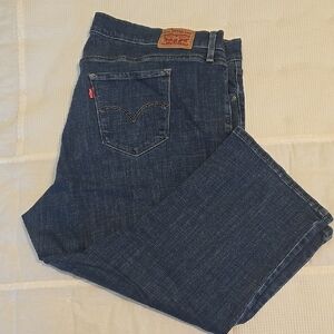 Levi's Blue Capris Relaxed Fit Denim